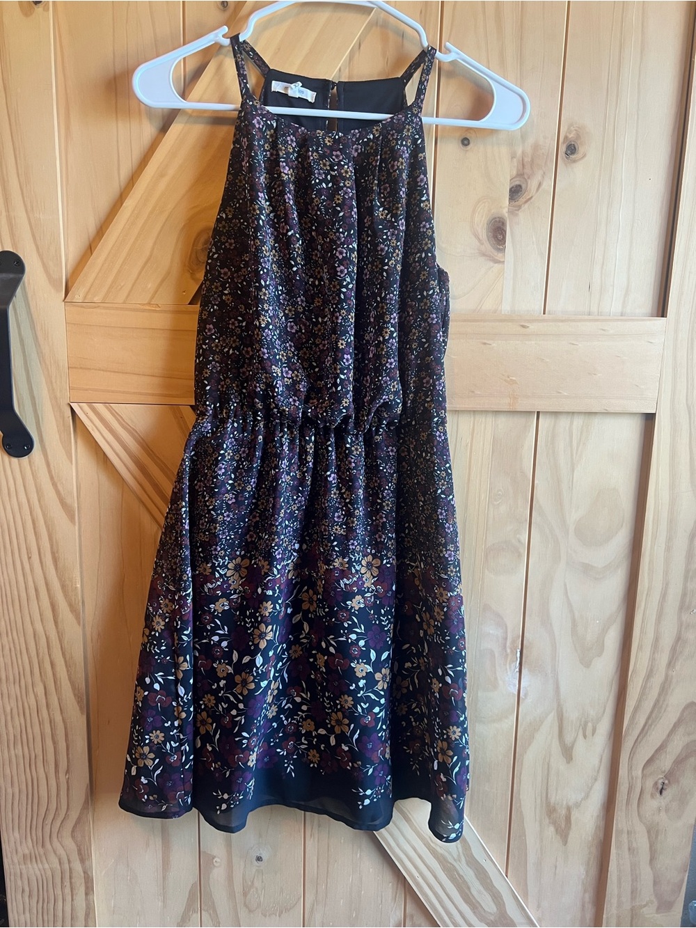 Maurices Black Floral Sleeveless Dress with Floral Print Wedding Dance Summer XS